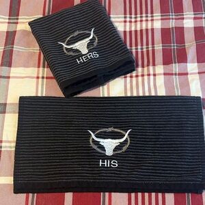 Target Black and White His and Hers Hand Towels